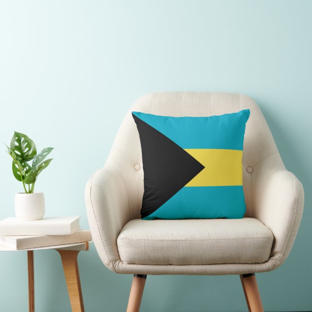 Bahamas flag throw pillow (Chair)