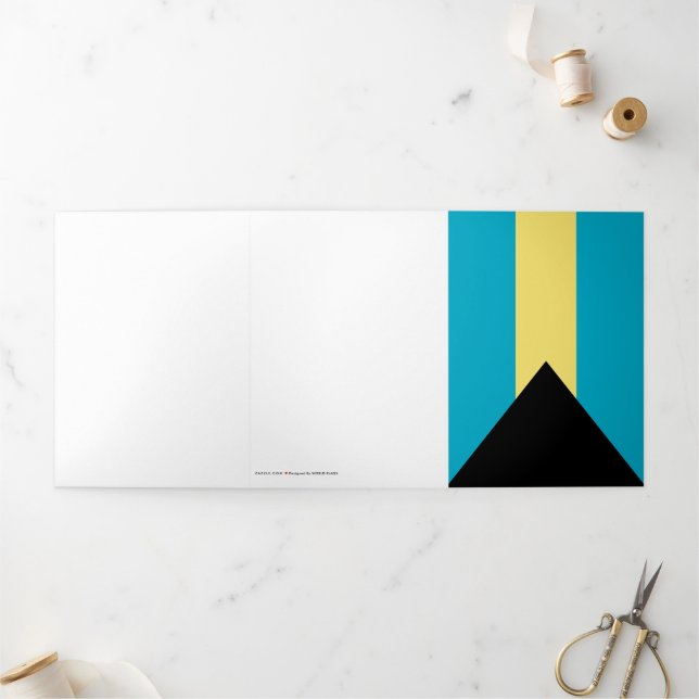 Bahamas flag Tri-Fold card (Outside)