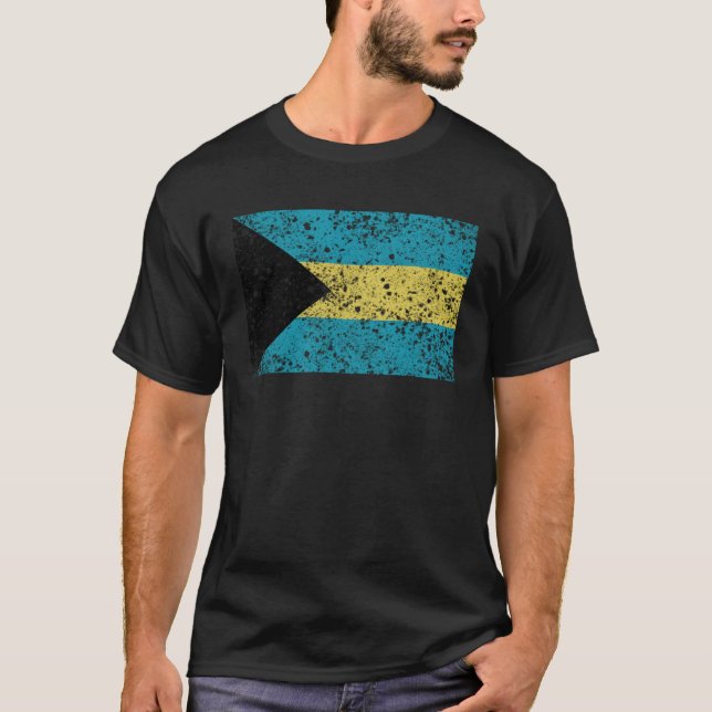 Bahamas Flag Vintage Retro Bahamian Souvenir T-Shirt (Front)