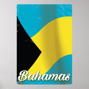 Bahamas Flag vintage travel poster