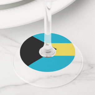 Bahamas flag wine glass tag
