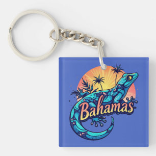 Bahamas Gecko Caribbean Keychain