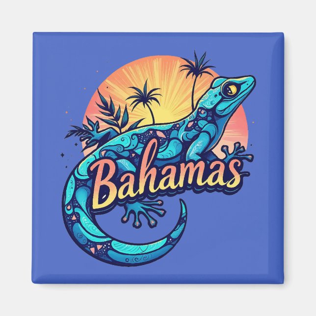 Bahamas Gecko Caribbean Magnet (Front)