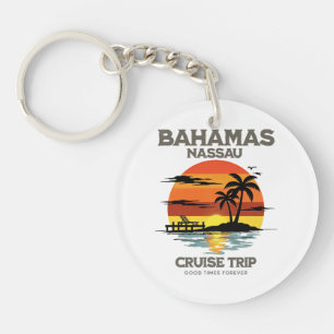 Bahamas Harbour Cruise Sunset Keychain