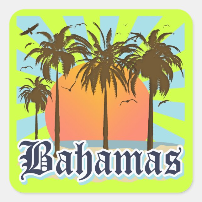 Bahamas Islands Beaches Square Sticker (Front)