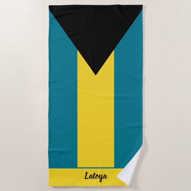 Bahamas Islands Flag Beach Towel (Front)