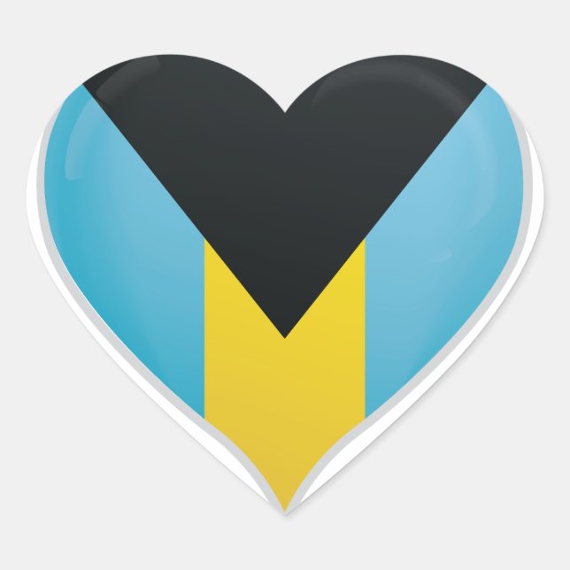 Bahamas love flag orgueil autocollant coeur (Devant)