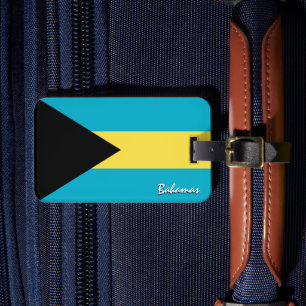 Bahamas Luggage Tags, patriotic Bahamas Flag Luggage Tag