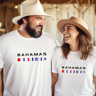 Bahamas Maritime Nautical Signal Flags Light-Color T-Shirt