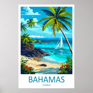 Bahamas National Travel Park Ski Poster Vintage
