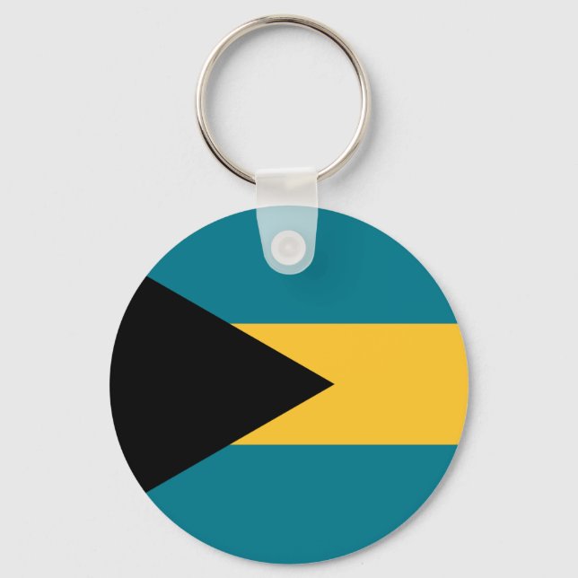 Bahamas National World Flag Keychain (Front)