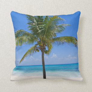 Bahamas Palm Tree Throw Pillow