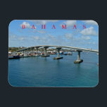 Bahamas Paradise Island Bridge view fridge magnet<br><div class="desc">A beautiful view of the Paradise Island Bridge in Nassau in the Bahamas printed on a souvenir fridge magnet.</div>