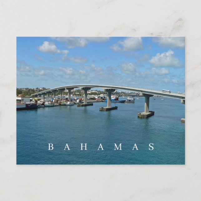 Bahamas Paradise Island Bridge vue carte postale (Devant)