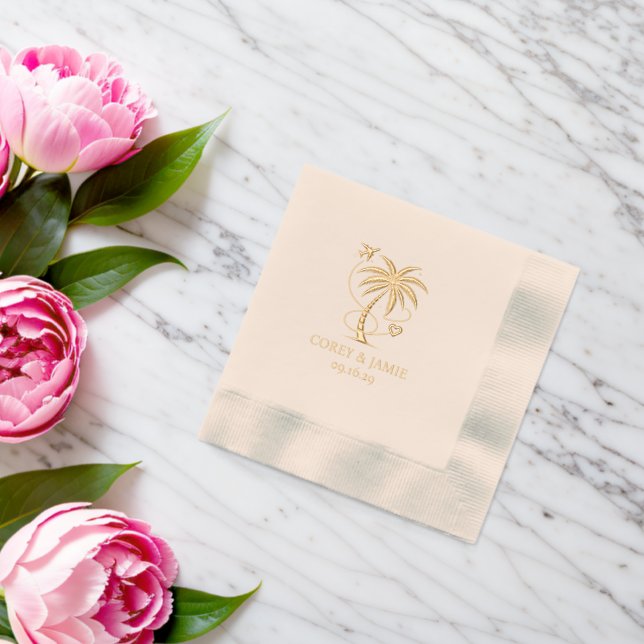 Bahamas Passport Foil Napkins (Insitu (Wedding))