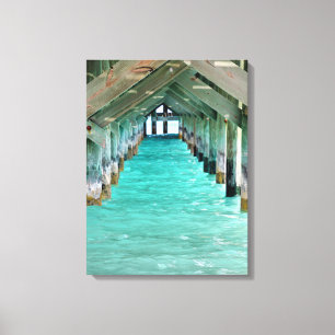 Bahamas Pier Caribbean Sea Canvas Print