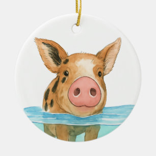Bahamas Pig Vacation 2025 Souvenir Family Gift Ceramic Ornament