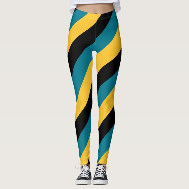 "Bahamas Pride Stripes" Patriotic Leggings (Front)