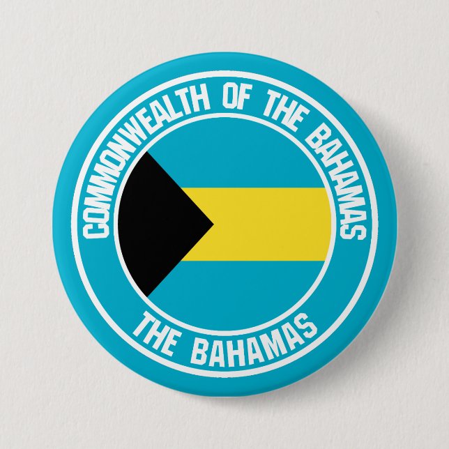 Bahamas Round Emblem 3 Inch Round Button (Front)