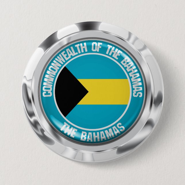 Bahamas Round Emblem 3 Inch Round Button (Front)