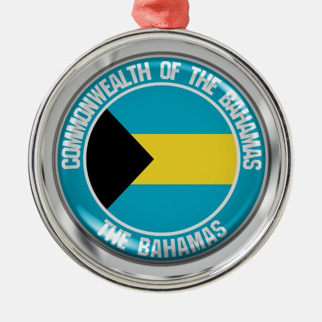 Bahamas Round Emblem Metal Ornament (Front)