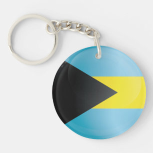 Bahamas  Round Icon Flag Keychain