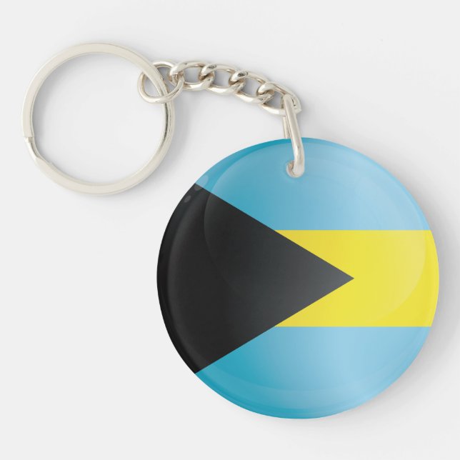 Bahamas  Round Icon Flag Keychain (Front)