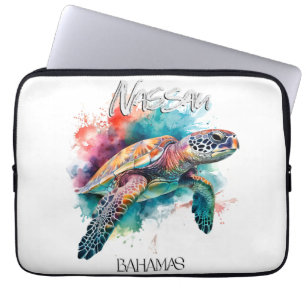 Bahamas Sea Turtle Bahamian Flag Beach Great Shark Laptop Sleeve
