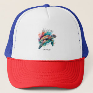 Bahamas Sea Turtle Bahamian Flag Beach Great Shark Trucker Hat