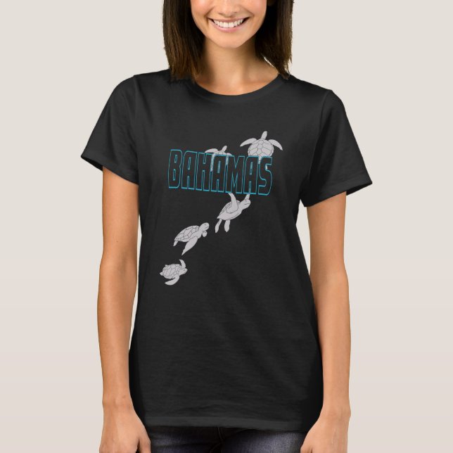 Bahamas Sea Turtles Scuba Diving with Turtles T-Shirt (Front)