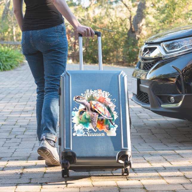Bahamas Seat Turtle Bahamian Flag Beach Great Shar (Suitcase Insitu)