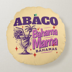 Bahamas Souvenir Gift : Abaco Bahamas Bahama Mama Round Pillow
