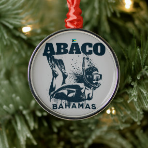 Bahamas Souvenir Gift : Abaco Bahamas Dive Metal Ornament
