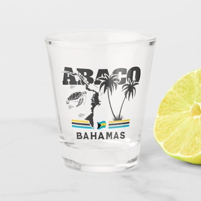 Bahamas Souvenir Gift : Abaco Bahamas Independence Shot Glass (Front)