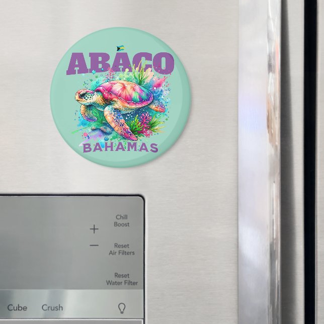 Bahamas Souvenir Gift : Abaco Bahamas Sea Turtle Magnet (In Situ (Fridge))