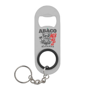 Bahamas Souvenir Gift: Abaco Bahamas Swimming Pigs Keychain Bottle Opener