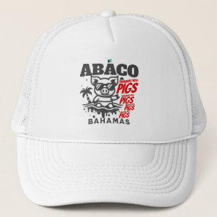 Bahamas Souvenir Gift: Abaco Bahamas Swimming Pigs Trucker Hat