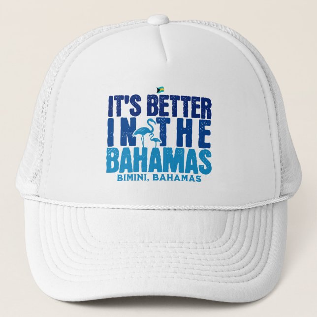 Bahamas Souvenir Gift : Bimini Bahamas Cruise Trucker Hat (Front)