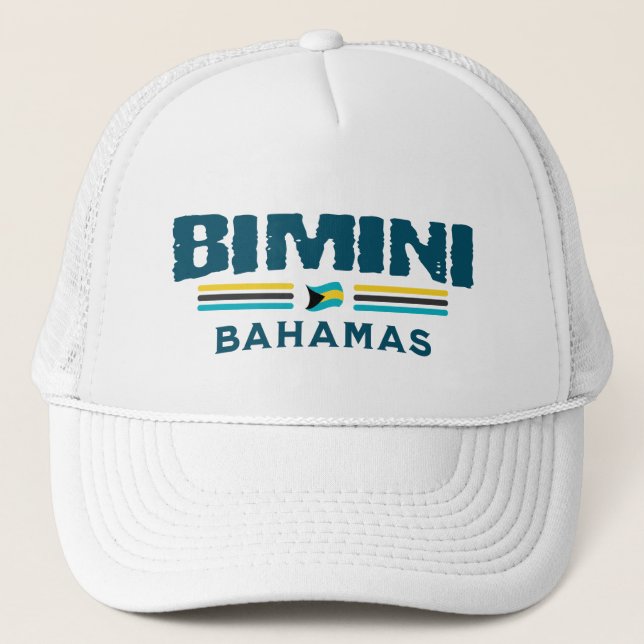 Bahamas Souvenir Gift: Bimini Bahamas Independence Trucker Hat (Front)