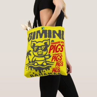 Bahamas Souvenir Gift: Bimini Bahamas Swimming Pig Tote Bag