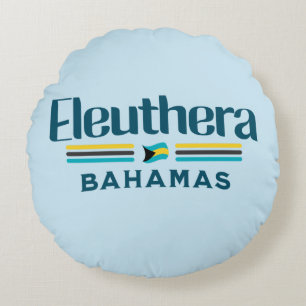 Bahamas Souvenir Gift : Eleuthera Bahamas Flag Round Pillow