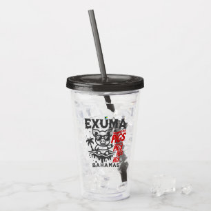 Bahamas Souvenir Gift: Exuma Bahamas Swimming Pigs Acrylic Tumbler