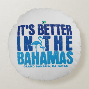 Bahamas Souvenir Gift: Grand Bahama Bahamas Cruise Round Pillow