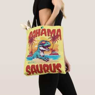 Bahamas Souvenir Gift : Nassau Bahama Saurus T-Rex Tote Bag