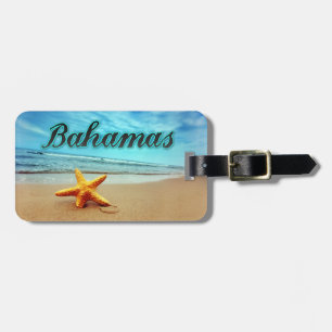 Bahamas starfish luggage tag
