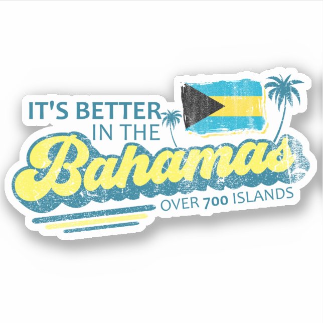 Bahamas Sticker Bahamas Flag Vacation Cruise (Front)