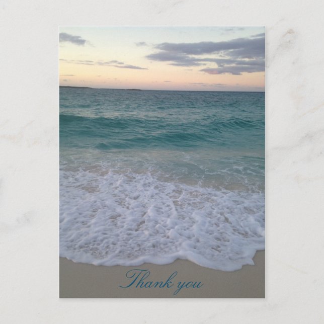 Bahamas sunset thank you postcard (Front)