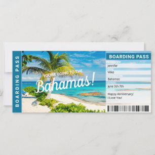 Bahamas Surprise Trip Boarding Pass Gift Ticket