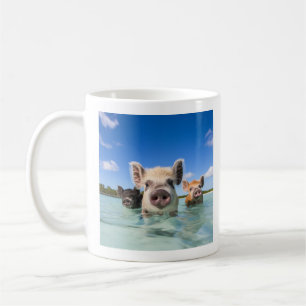 Bahamas Swimming Pig 2025 Holiday Card Coffee Mug