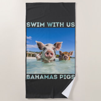 Bahamas Swimming Pigs Exuma Beach Towel